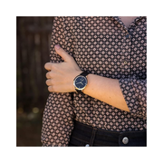 Nine West Women’s Black Strap Watch – Matte Black Dial, Gold-Tone Hands, Quartz Movement