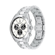 Movado Heritage Datron Men’s Watch | Swiss Quartz Chronograph, 41mm Ivory Dial, Stainless Steel Bracelet