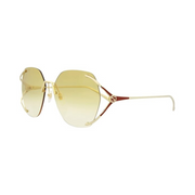 Gucci Square/Rectangle Gold Sunglasses – 59mm Metal Frame