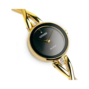 Citizen Eco-Drive Axiom Women’s Watch – Gold Bracelet, Black Dial