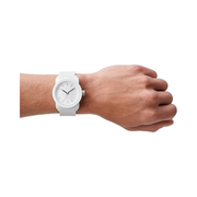 Diesel Double Down Men’s Watch – 52mm Stainless Steel Case with White Silicone Band