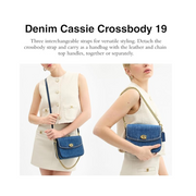 Coach Signature Cassie Crossbody 19 – Coated Canvas & Leather Handbag in Deep Blue