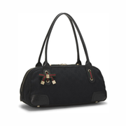 Gucci Pre-Loved Princy Handbag – Black GG Canvas with Leather Trim
