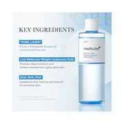 Medicube Zero Pore Toner – Exfoliating & Hydrating Blue Water Toner with AHA, BHA, PHA, Niacinamide & Panthenol – Korean Skincare for Pores, Texture & Moisture, 8.45 fl.oz