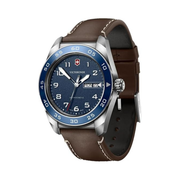 Victorinox Swiss Army Quartz Men’s Watch – Blue Dial, Brown Leather Strap (42mm)
