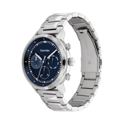 Calvin Klein Gauge Men’s Multifunction Watch – Blue Sunray Dial, Stainless Steel Mesh Bracelet, Quartz Movement, 44mm Bold Modern Timepiece