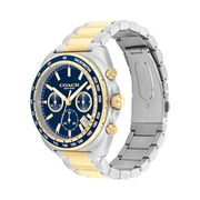 Coach Charter Men's 44.5mm Quartz Chronograph Watch – Blue Dial with Stainless Steel Bracelet