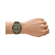 Michael Kors Panorama Men’s Watch – 44mm Chronograph, Green Leather Strap