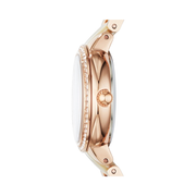 Fossil Virginia Women’s Quartz Watch – Rose Gold Stainless Steel & Horn Acetate Bracelet, Crystal Bezel, 30mm