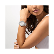 Michael Kors Brynn Women’s Chronograph Watch – 40mm Silver Stainless Steel with Pavé Crystal Accents | Quartz Movement