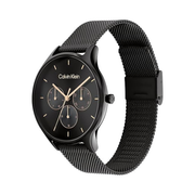 Calvin Klein Timeless Women’s Multifunction Quartz Watch – 38mm Black Ion-Plated Mesh Bracelet