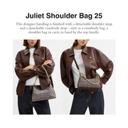 Coach Juliet Shoulder Bag 25 – Oak Maple Signature Jacquard Recycled Leather Handbag