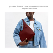 Coach Brooklyn 28 Shoulder Bag – Natural Grain Leather Hobo in Dark Ruby