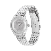 Coach Elliot Women's 28mm Stainless Steel Quartz Watch – Silver Glitter Dial, Minimalist Bracelet