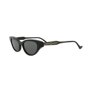 Gucci Women’s Narrow Winged Cat Eye Sunglasses – Black with Grey Lenses