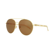 Gucci Round Sunglasses – Gold Frame with Brown Lenses, Luxury Designer Eyewear with UV Protection