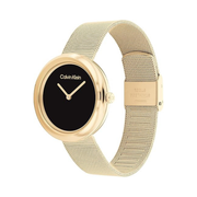 Calvin Klein Women’s Twisted Bezel Quartz Watch – 34mm Minimalistic Stainless-Steel Timepiece