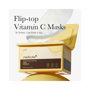 Medicube Deep Vita C Daily Quick 30 Sheet Masks – Vegan Certified, Triple Vitamin Complex for Radiance, Hydration & Skin Glow – Korean Face Masks