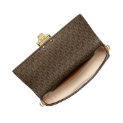 Michael Kors Addie Medium Convertible Pouchette Crossbody Bag – Signature Canvas, Brown/Acorn