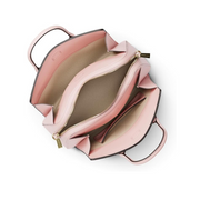 Michael Kors Laila Small Satchel – Signature Coated Twill with Gold-Tone Hardware