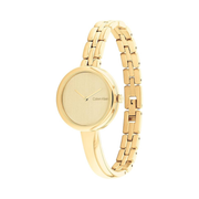Calvin Klein Women’s Contemporary Elegance Quartz Watch – 28mm Gold-Plated Bangle & Link Bracelet