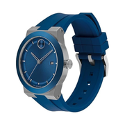 Movado Bold Fusion Men's Luxury Quartz Watch – 42mm Swiss Movement, Silicone Strap, 5 ATM Water Resistance