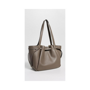 Tory Burch Romy Leather Tote Bag – Wild Mushroom, Designer Women’s Shoulder Handbag