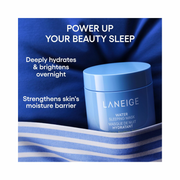 LANEIGE Water Sleeping Mask – Hydrating Overnight Gel Mask with Squalane, Niacinamide & Probiotic Complex | Brightening Korean Night Mask 2.36 fl oz