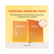 TIRTIR Vitachiol Gel Mask | Brightening & Hydrating Sheet Mask with Bakuchiol & Vitamin Capsules | Cooling, Revitalizing Korean Skincare | 4 Sheets