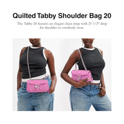 Coach Tabby Shoulder Bag 20 – Fuschia Smooth Leather Quilted Chain Crossbody Handbag