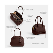 Coach Empire Carryall 21 – Natural Grain Leather Handbag in Maple with Versatile Carry Options