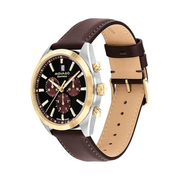 Movado Heritage Series Datron Men's Chronograph Watch – 41mm Swiss Quartz, Calfskin Leather Strap, 5 ATM Water Resistance