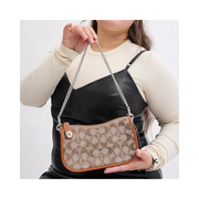 Coach Swinger 20 – Signature Jacquard & Glovetanned Leather Flap Crossbody in Crystal