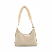 Pre-Loved Prada Front Pocket Zip Mini Shoulder Bag – Re-Nylon & Shearling, Neutral