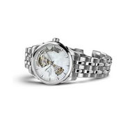 Hamilton Jazzmaster Open Heart Lady Automatic Watch – Swiss Made, 36mm Stainless Steel Case, Mother of Pearl Dial, Silver Bracelet