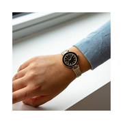 Anne Klein Women’s Premium Crystal Accented Bracelet Watch – Gold/Black