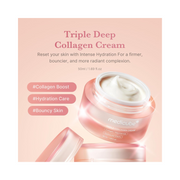 medicube Triple Collagen Cream – Anti-Aging Moisturizer with Hyaluronic Acid, Shea Butter & Premium Elastin | Hydrating, Firming & Wrinkle-Reducing Korean Skincare, 1.69 oz