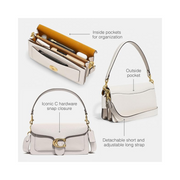 Coach Tabby Shoulder Bag 26 – Chalk Polished Pebble Leather Designer Crossbody Handbag