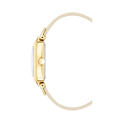 Nine West Women’s Strap Watch – Beige Strap with Gold Dial