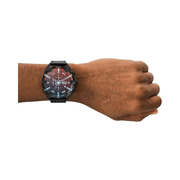 Diesel Spiked Men’s Chronograph Watch – Stainless Steel & Leather, Black Dial, Quartz Movement (Model DZ4667)