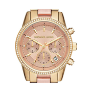 Michael Kors Bryant Women’s Chronograph Watch – 37mm Stainless Steel with Pavé Crystal Accents | Quartz Movement