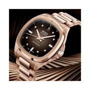 MIDO Multifort TV 35 – Swiss Automatic Watch for Men & Women  Rose Gold Dial | 35 mm Stainless Steel Case | Swiss Made
