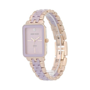 Anne Klein Women’s Genuine Diamond Dial Ceramic Bracelet Watch – Rose Gold/Lavender