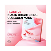 ANUA Peach 70 Niacin Brightening Collagen Mask – Overnight Hydrating Face Mask with Niacinamide & Collagen for Radiant, Glass Skin | Korean Skincare (4 Sheets)