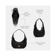 Coach Unisex Bailey Hobo – Refined Pebble Leather Curved Shoulder Bag