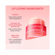 LANEIGE Lip Sleeping Mask – Berry | Overnight Lip Treatment with Vitamin C, Shea and Murumuru Butter | For Dry and Flaky Lips | 0.7 oz