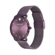 Coach Elliot Women's Purple Mesh Bracelet Watch – Tea Rose Detail, 36mm Quartz Timepiece