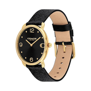 Coach Elliot Women's 36mm Quartz Watch – Black PVC Band