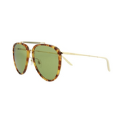 Gucci Aviator-Frame Acetate Sunglasses – Havana Gold Green, 58mm