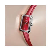 Tissot SRV Women’s Swiss Quartz Watch – Red Dial, Stainless Steel Case, Leather Strap (T1601101642300)